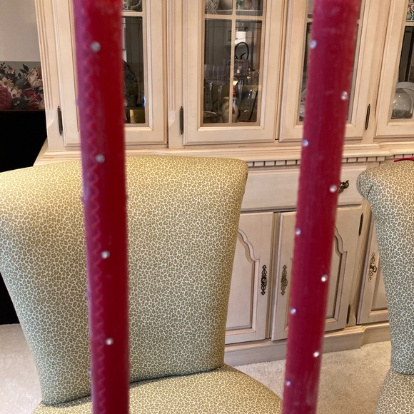 NWT MacKenzie-Childs Red tapers, dinner candles with small diamonds.Quant:2Boxed - Picture 5 of 13